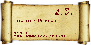 Lisching Demeter névjegykártya